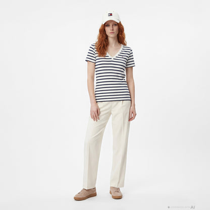 Tommy Hilfiger Nos Kadın Beyaz T-shirt
