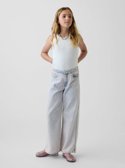 Açık Mavi Kids High Rise Easy Horseshoe Jean Pantolon