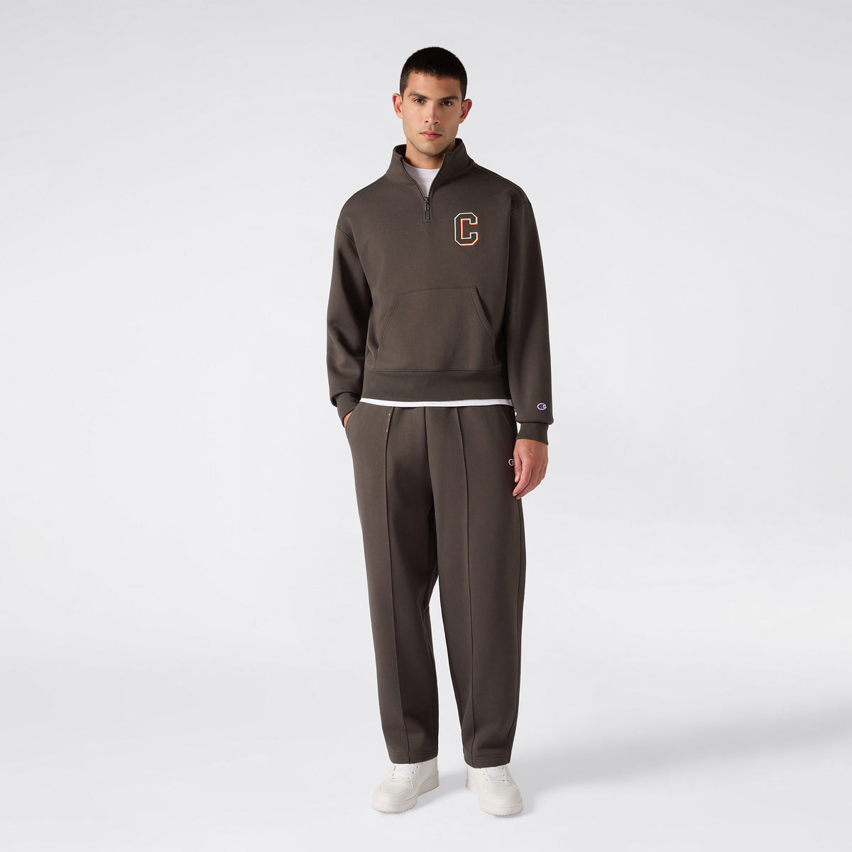 Champion Half Zip Erkek Yeşil Sweatshirt