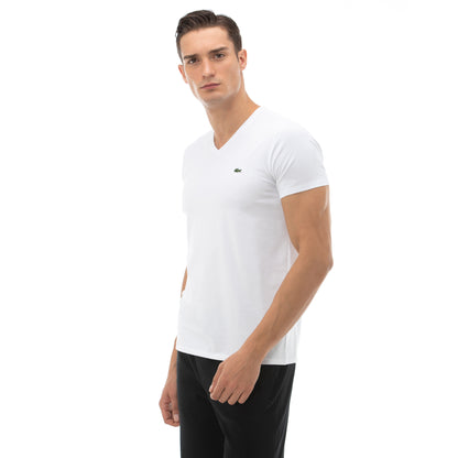 Lacoste Erkek Slim Fit V Yaka Beyaz T-shirt