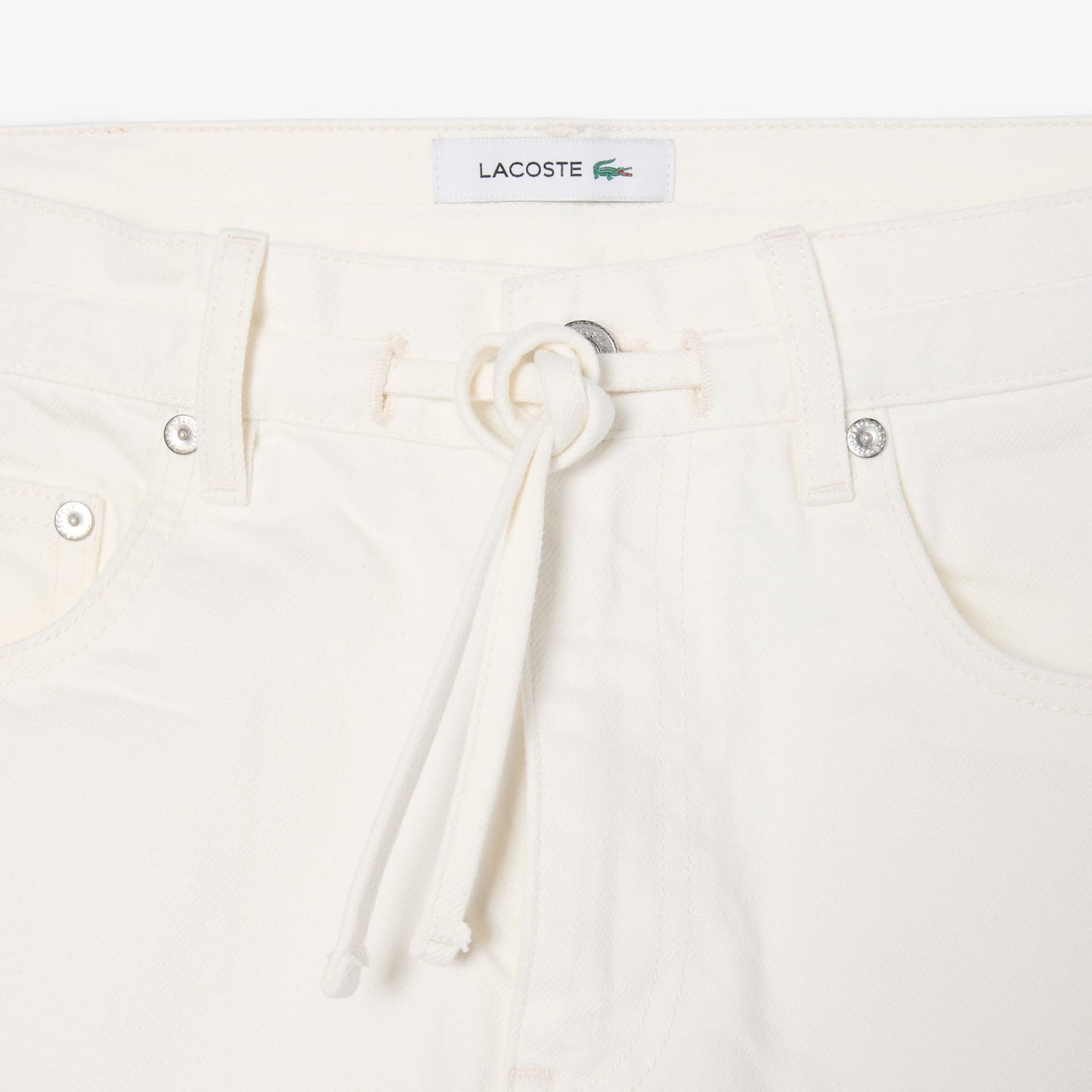 Lacoste Kadın Wide Leg Denim Beyaz Şort