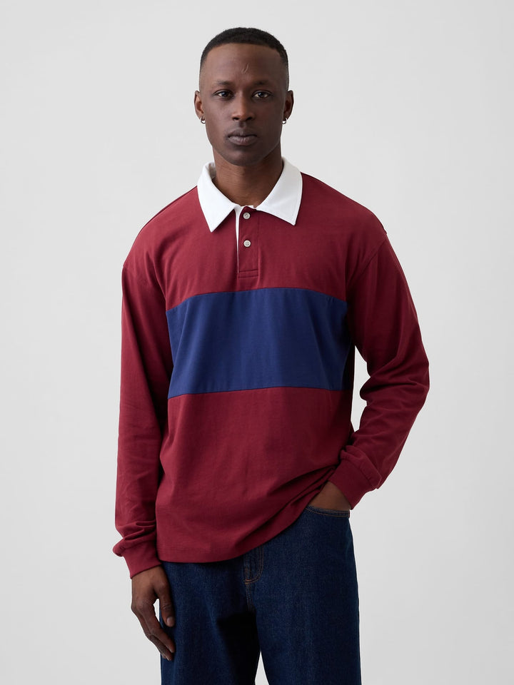 Bordo Boxy Colorblock Ragby T-shirt