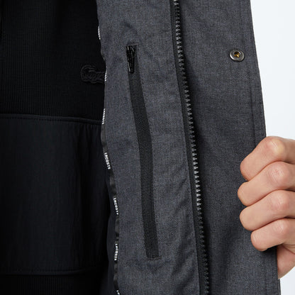 Lacoste Erkek Kapüşonlu Koyu Gri Mont