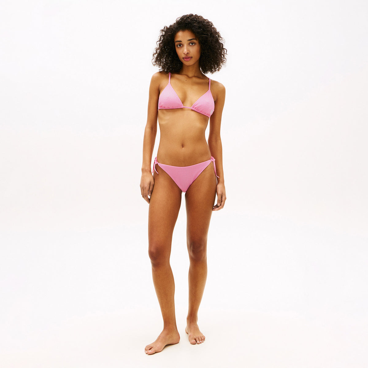 Tommy Hilfiger Texture Kadın Pembe Bikini Üstü