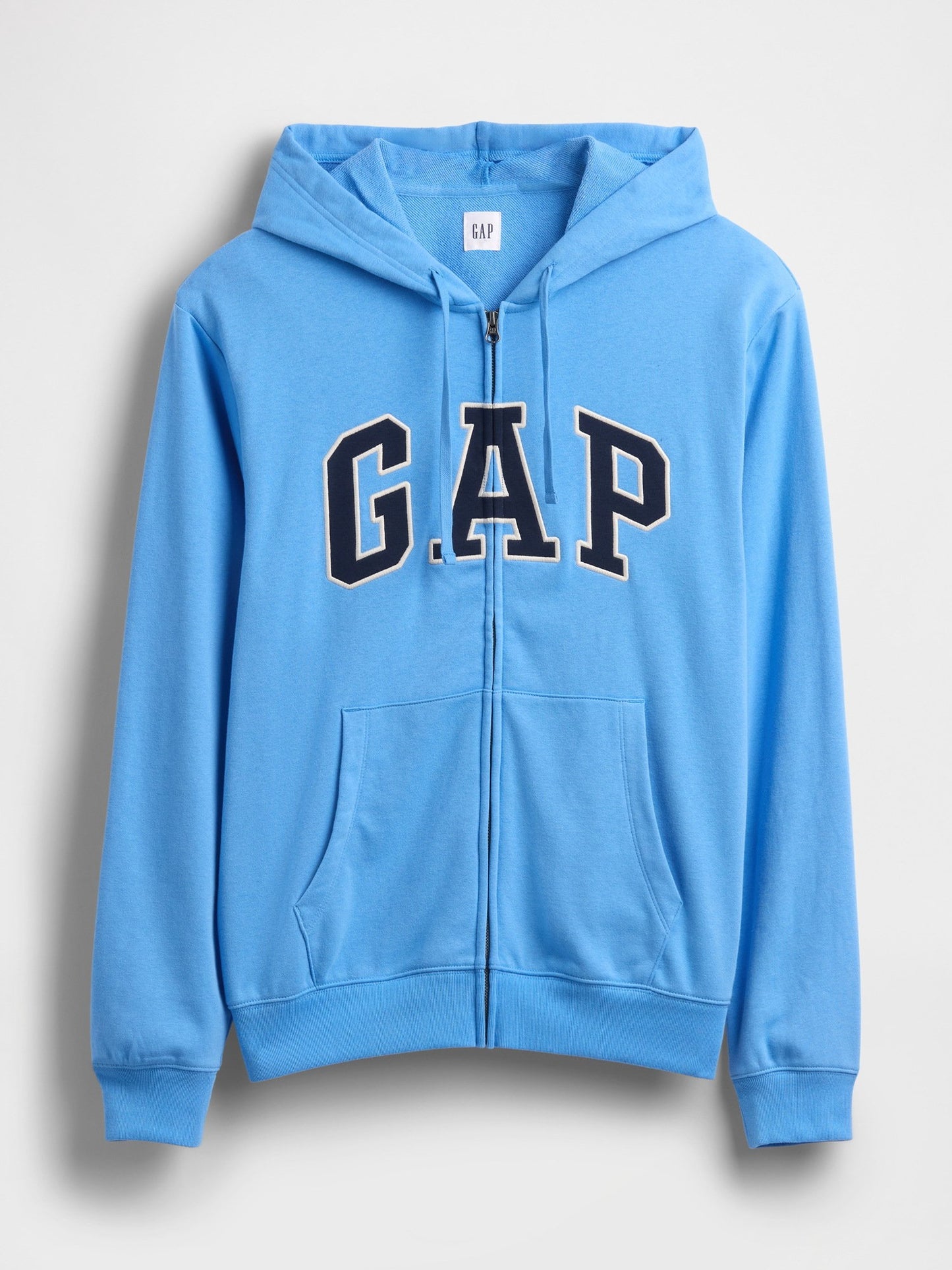 Açık Mavi Relaxed Gap Logo Fransız Havlu Kumaş Fermuarlı Sweatshirt