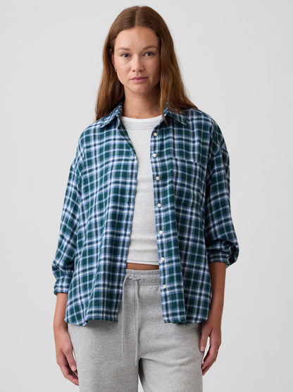 Mavi Flannel Oversized Gömlek