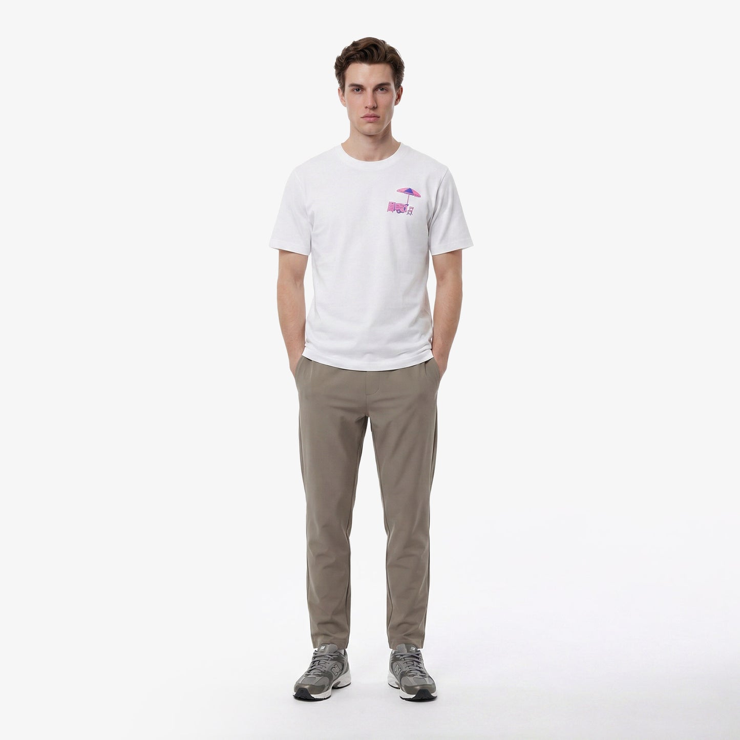 New Balance Pop Stand Erkek Beyaz T-shirt