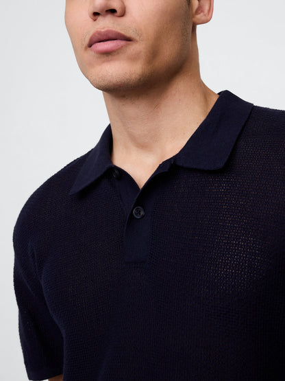 Koyu Gri Dokulu Kroşe Polo T-shirt