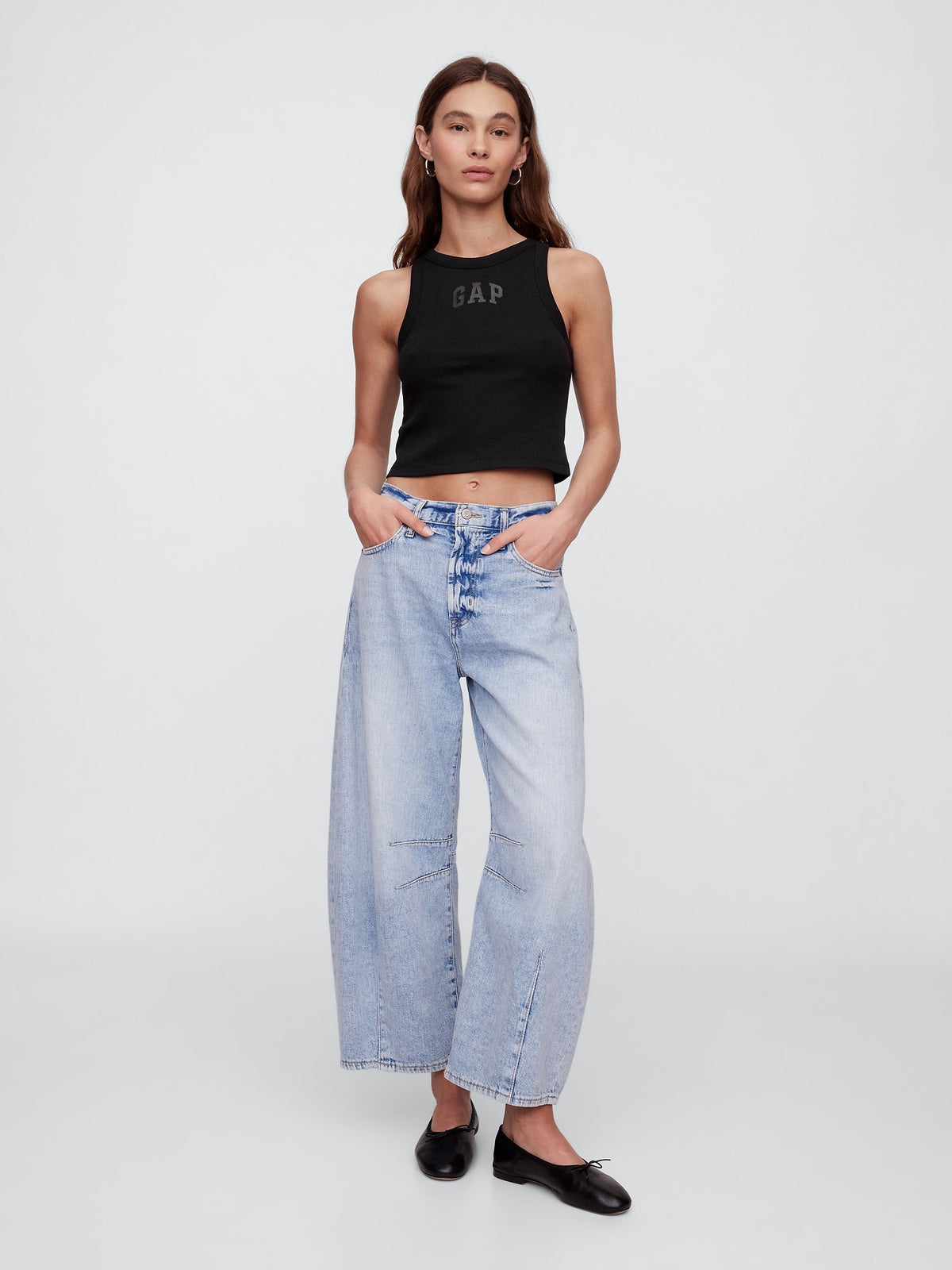 Siyah Gap Logo Crop Atlet