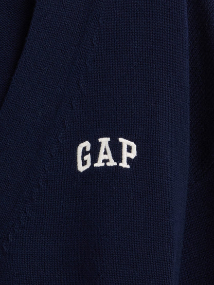 Lacivert 100% Pamuk Oversized Gap Logo Triko Hırka