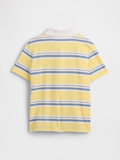 Sarı Çizgili Rugby Polo T-shirt