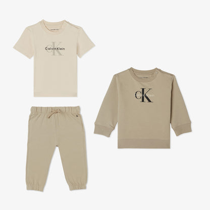 Calvin Klein Monogram Starter Bej Bebek Takımı
