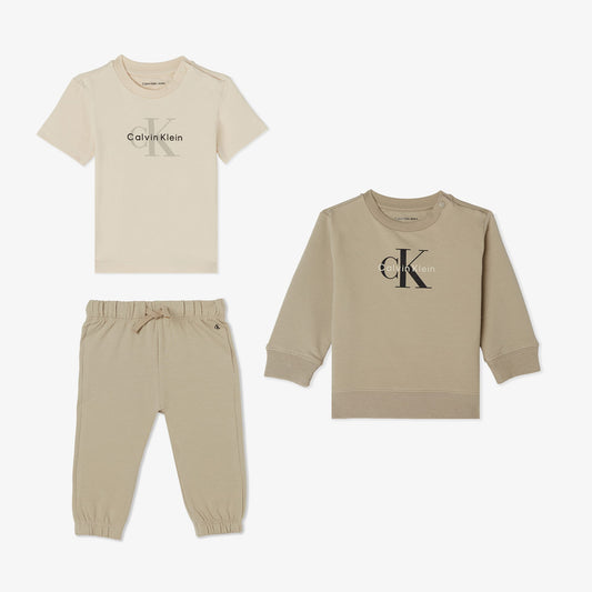 Calvin Klein Monogram Starter Bej Bebek Takımı