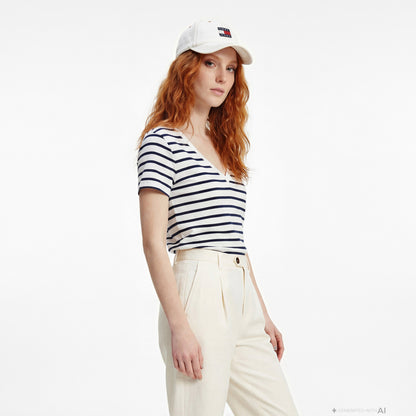 Tommy Hilfiger Nos Kadın Beyaz T-shirt