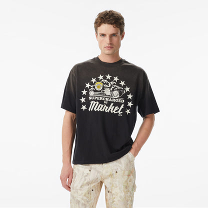 Market Supercharged Erkek Siyah T-shirt