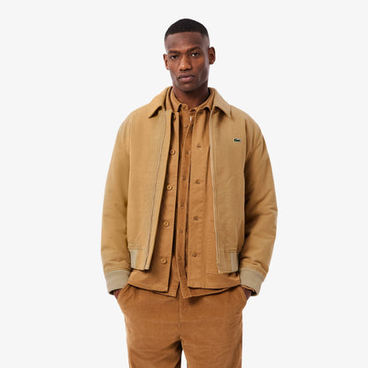 Lacoste Erkek Classic Fit Gömlek Yaka Bej Ceket