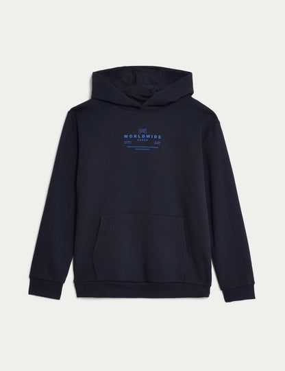 Slogan Desenli Kapüşonlu Sweatshirt (6-16 Yaş)