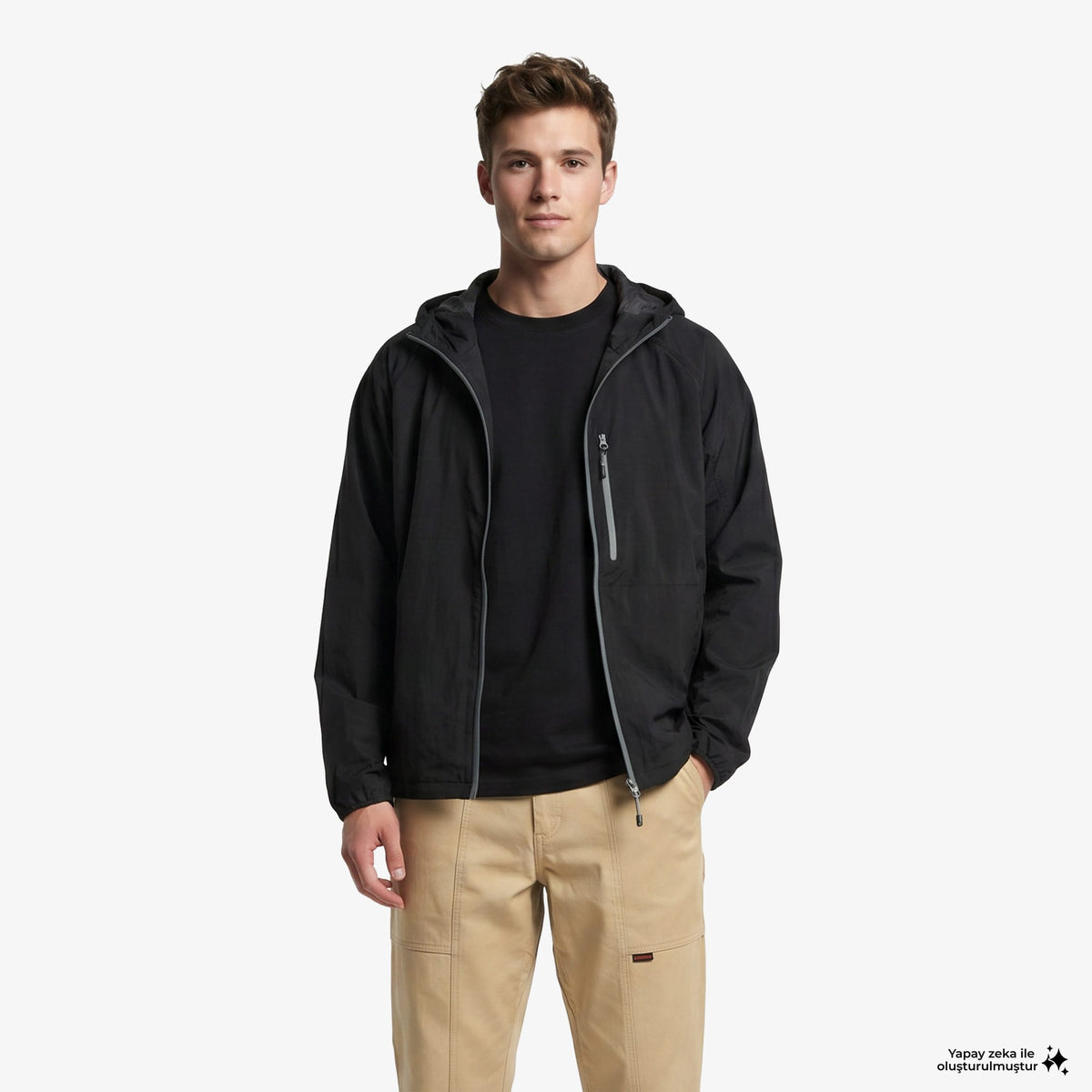 Gramicci Flyweight Hooded Erkek Siyah Ceket