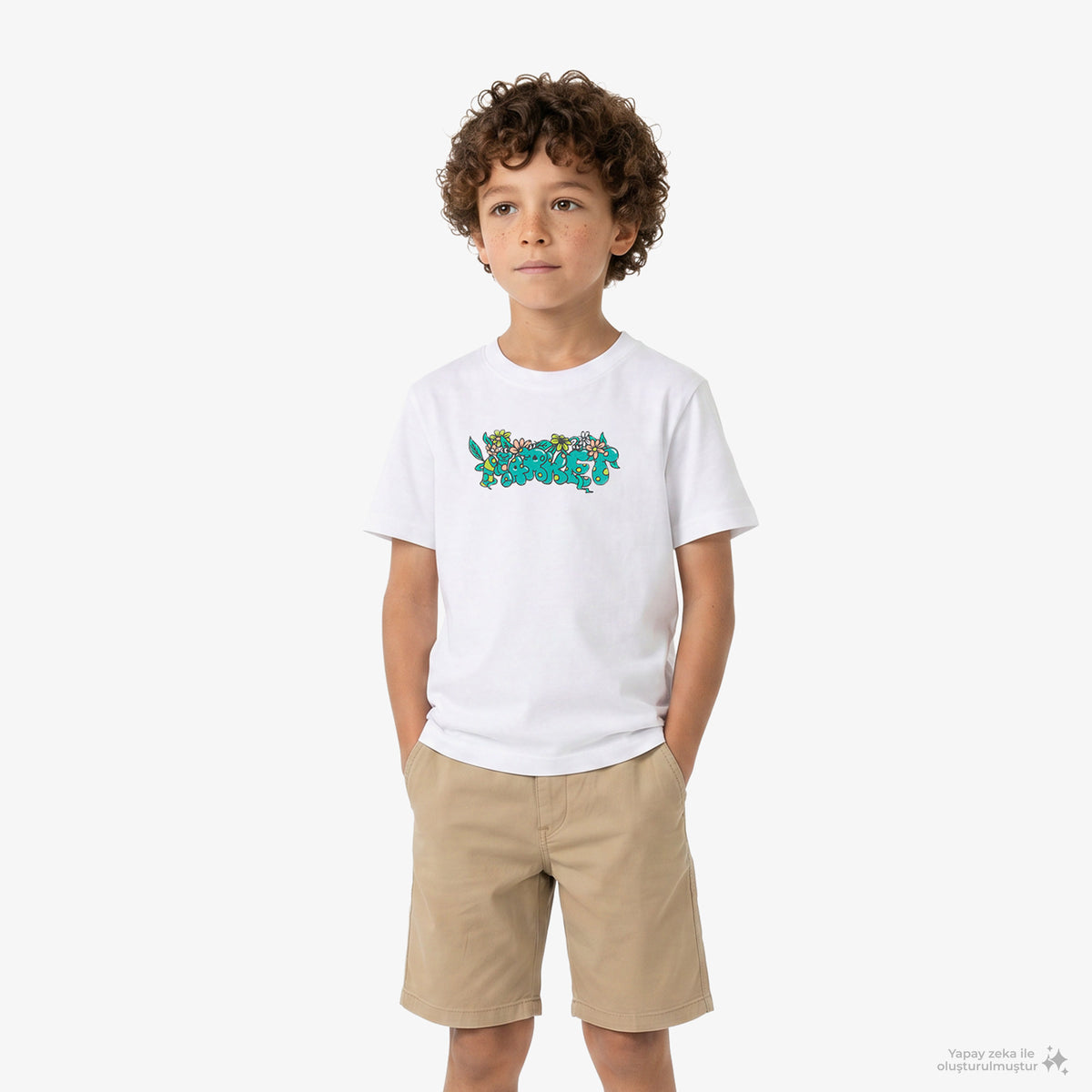 Market In The Garden Çocuk Beyaz T-shirt