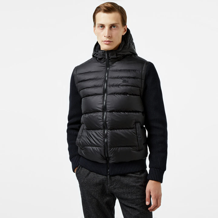 Lacoste Erkek Slim Fit Kapüşonlu Siyah Mont