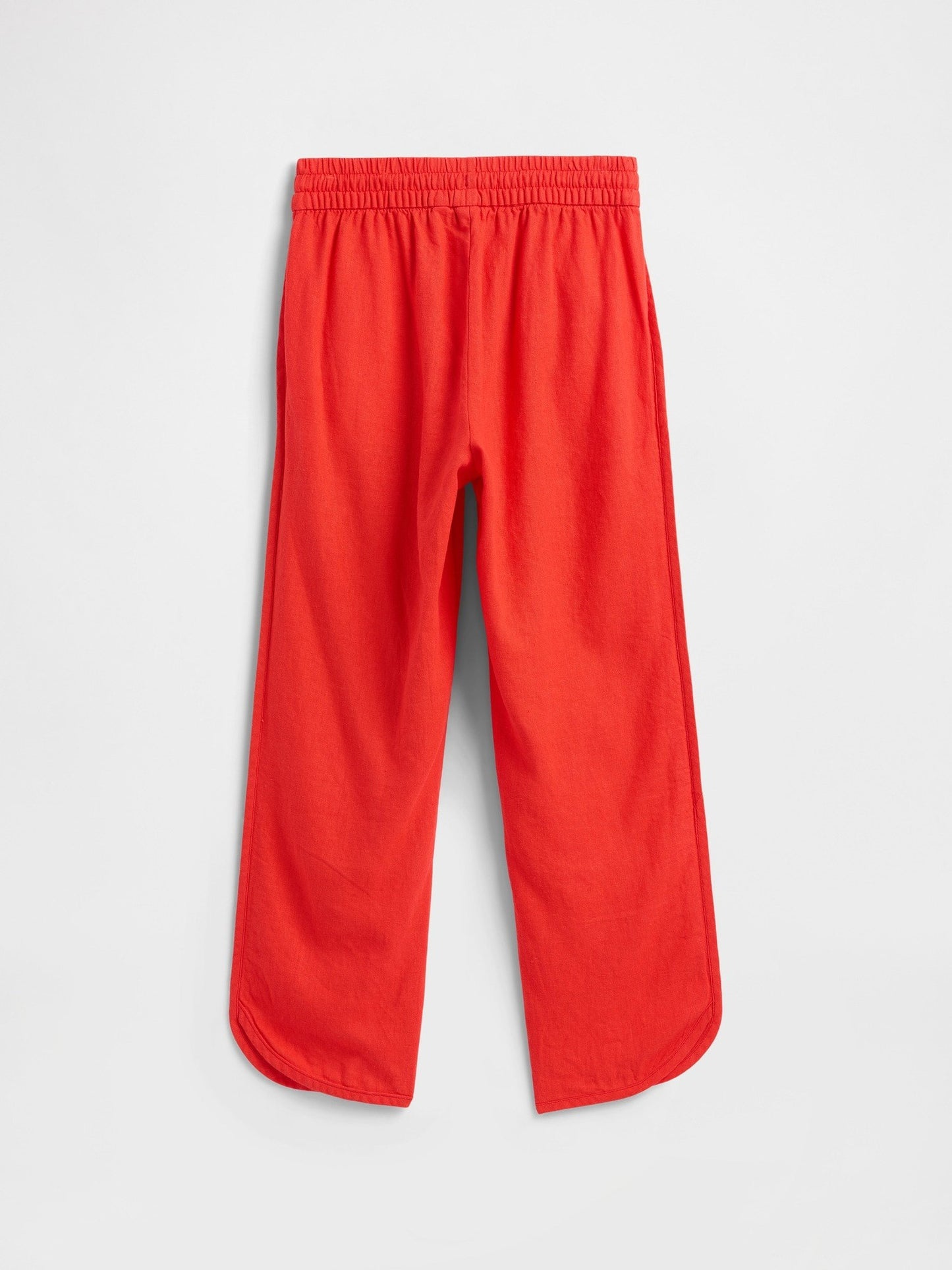 Kırmızı Pull-on Keten Karışımlı Pantolon