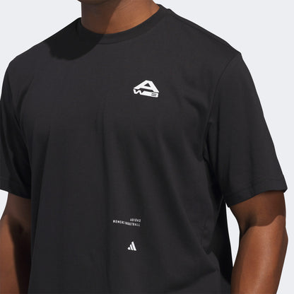 Adidas Basketbol Baskılı Erkek Siyah T-shirt