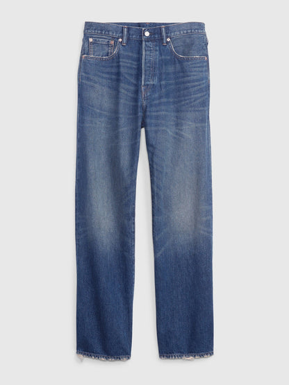 Koyu Mavi '90s Loose Jean Pantolon