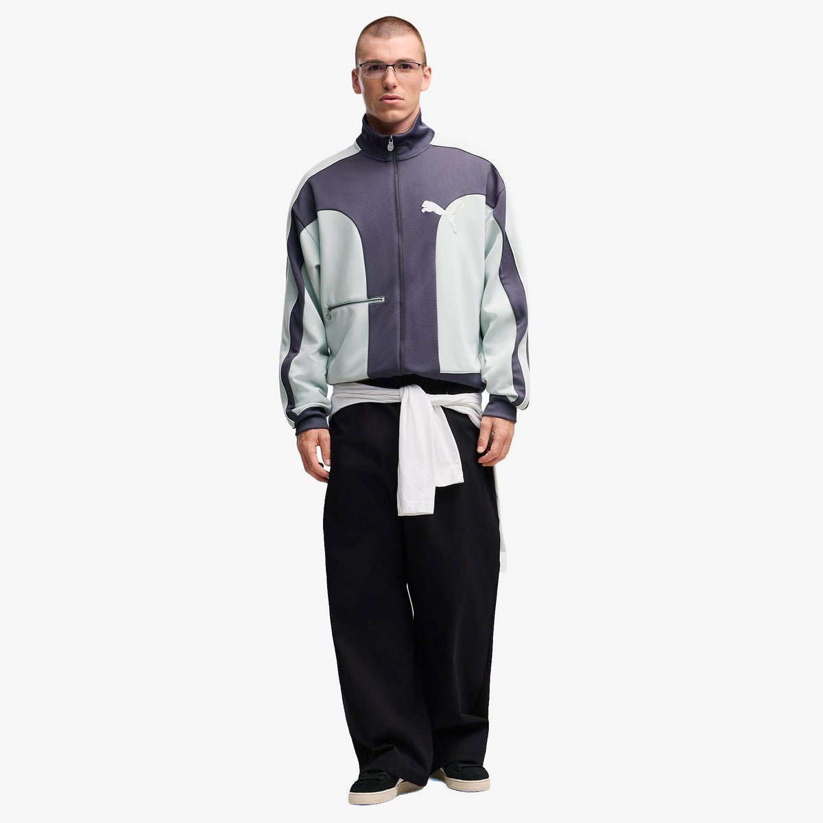 Puma T7 Tartan Track Erkek Mavi Ceket