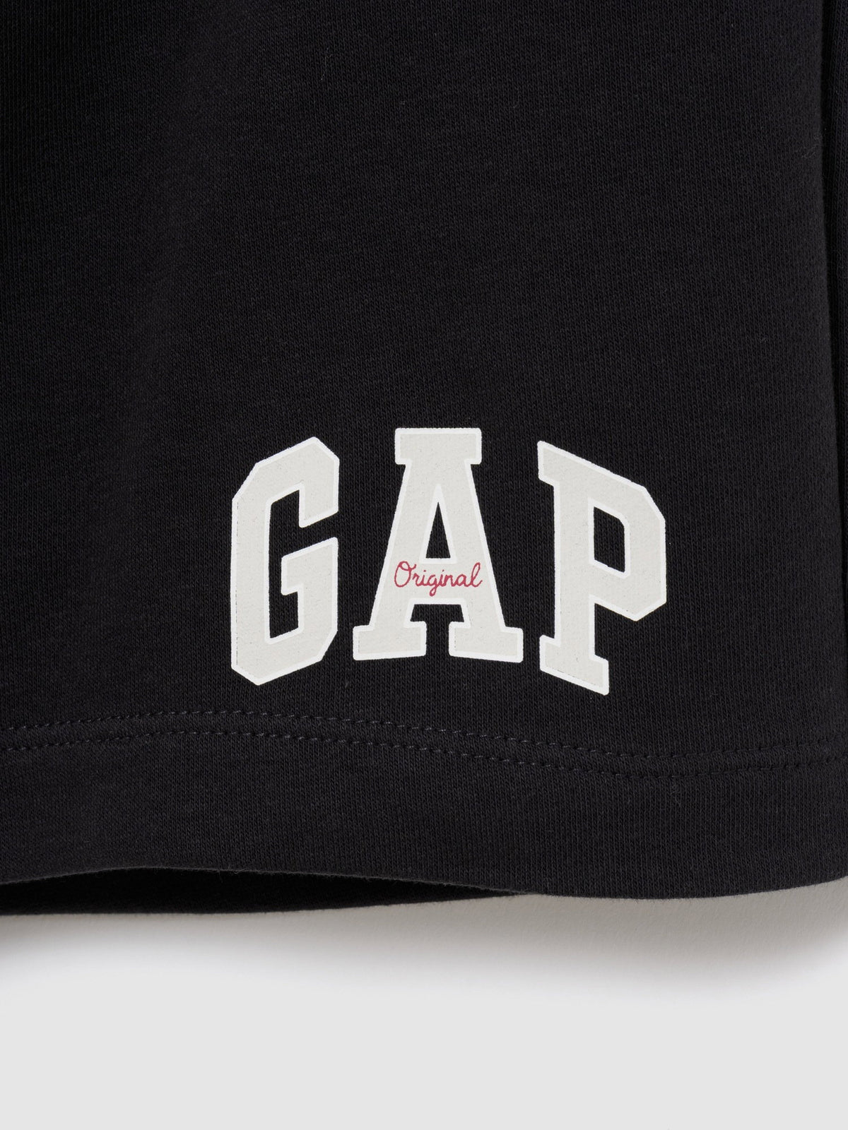Siyah Relaxed Gap Logo Fransız Havlu Kumaş Şort