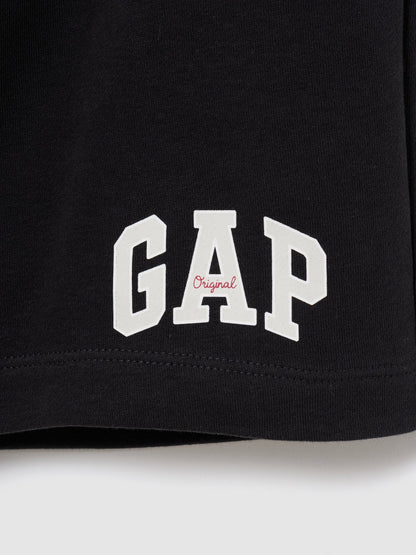 Siyah Relaxed Gap Logo Fransız Havlu Kumaş Şort