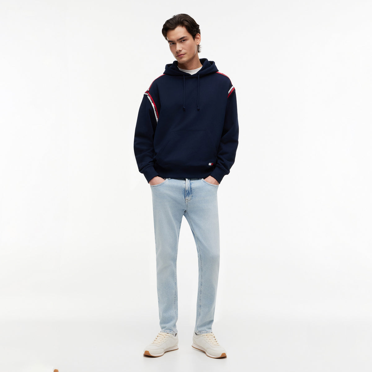 Tommy Hilfiger Relaxed Tape Erkek Lacivert Sweatshirt