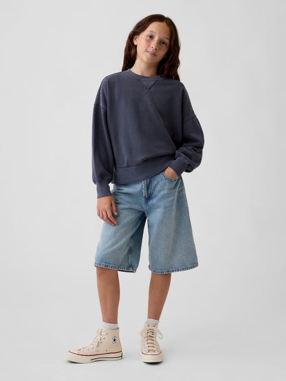 Koyu Gri Vintagesoft Oversized Split Hem Sweatshirt