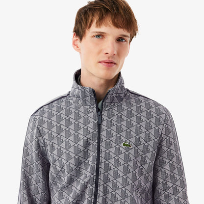 Lacoste Erkek Regular Fit Fermuarlı Monogram Gri Sweatshirt