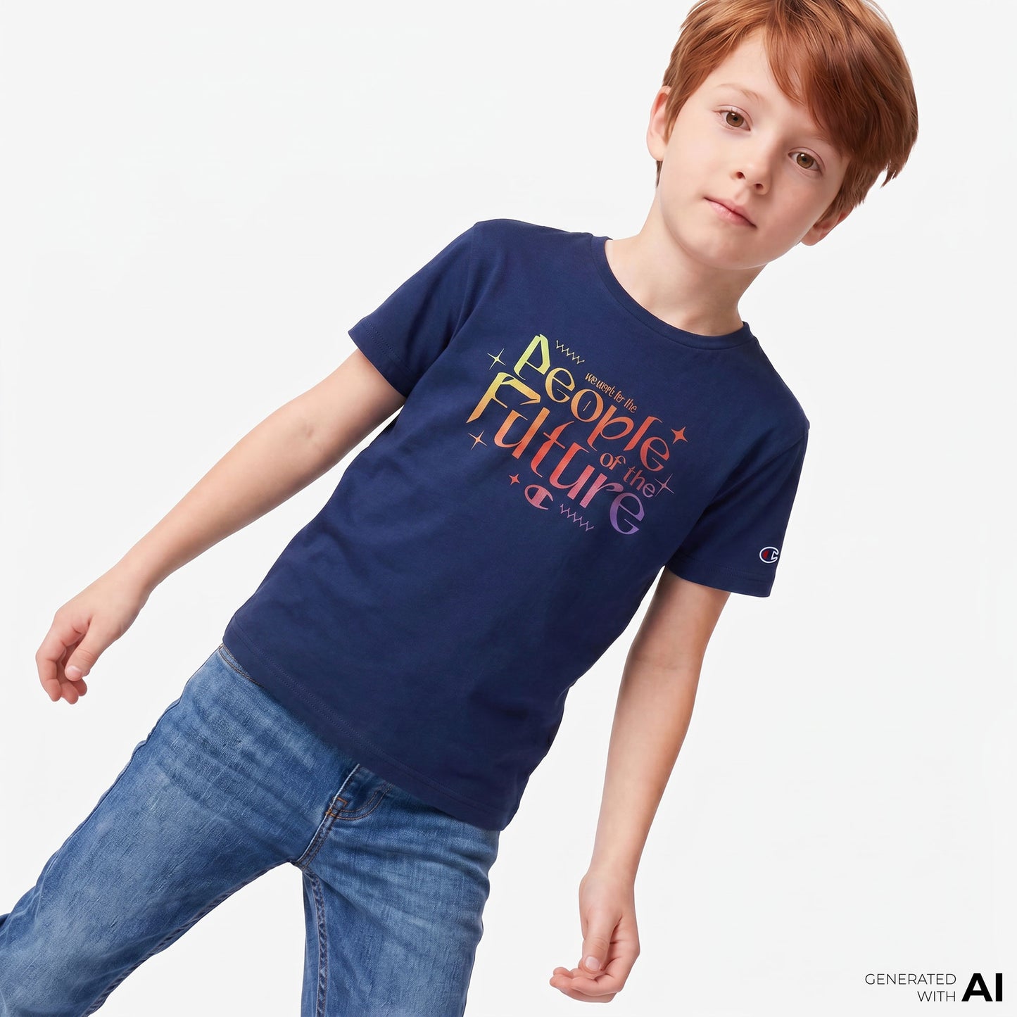 Champion Çocuk Lacivert T-shirt