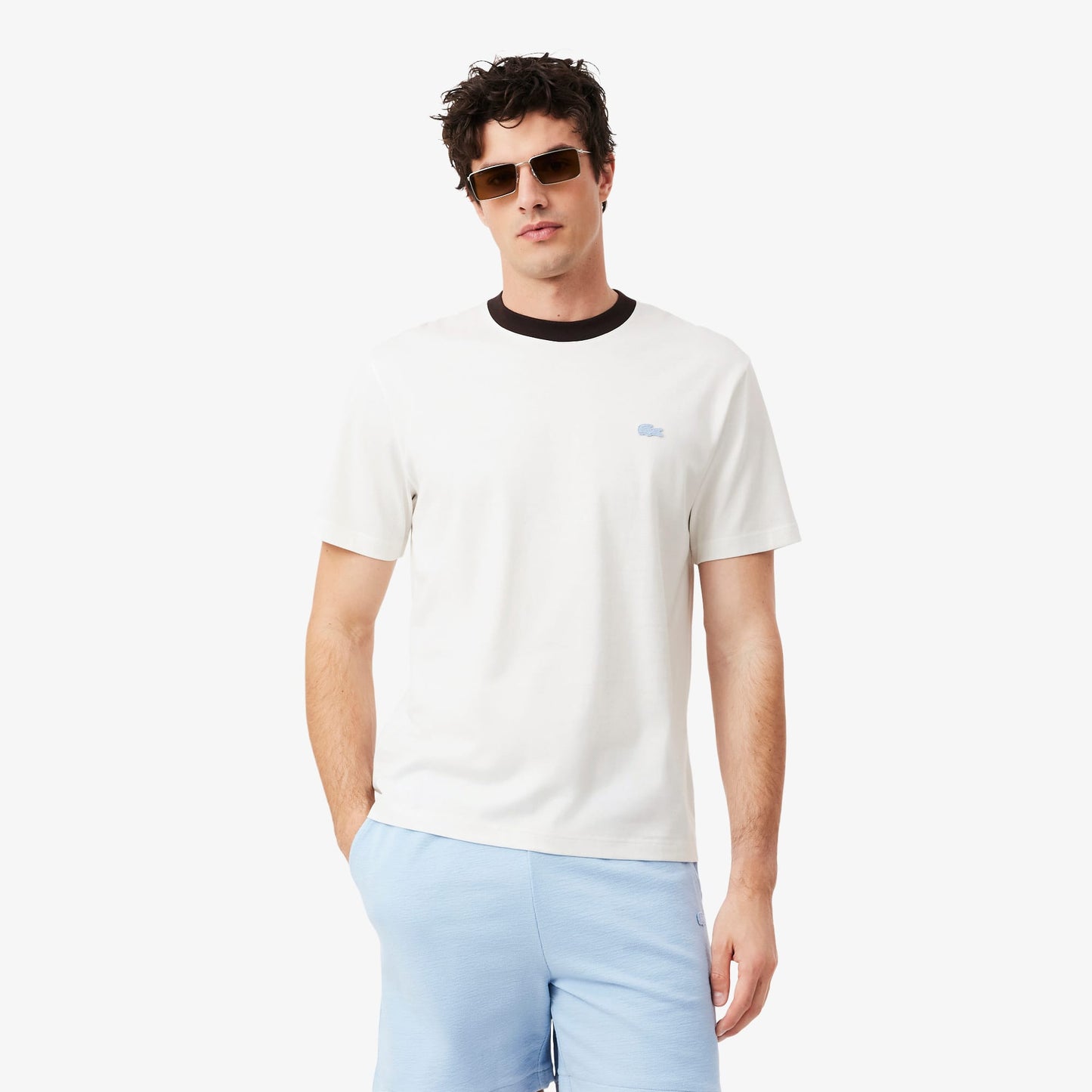 Lacoste Classic Fit Bisiklet Yaka Erkek Beyaz T-shirt