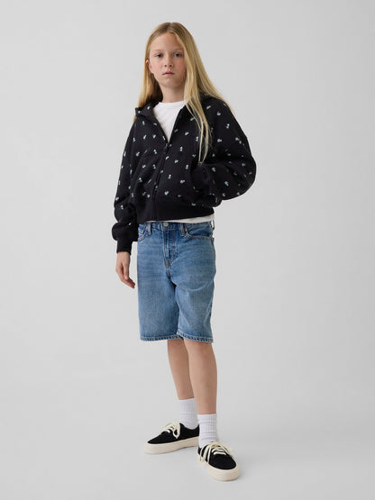 Siyah Vintagesoft Oversized Logo Fermuarlı Sweatshirt