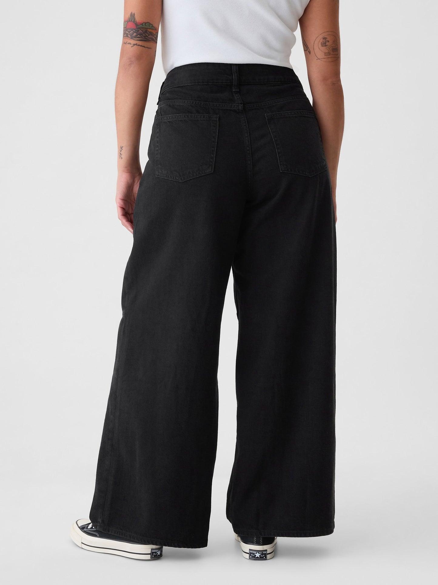 Siyah Mid Rise Ultrasoft Baggy Jean Pantolon