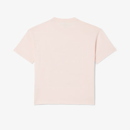 Lacoste Çocuk Bisiklet Yaka Baskılı Açık Pembe T-shirt