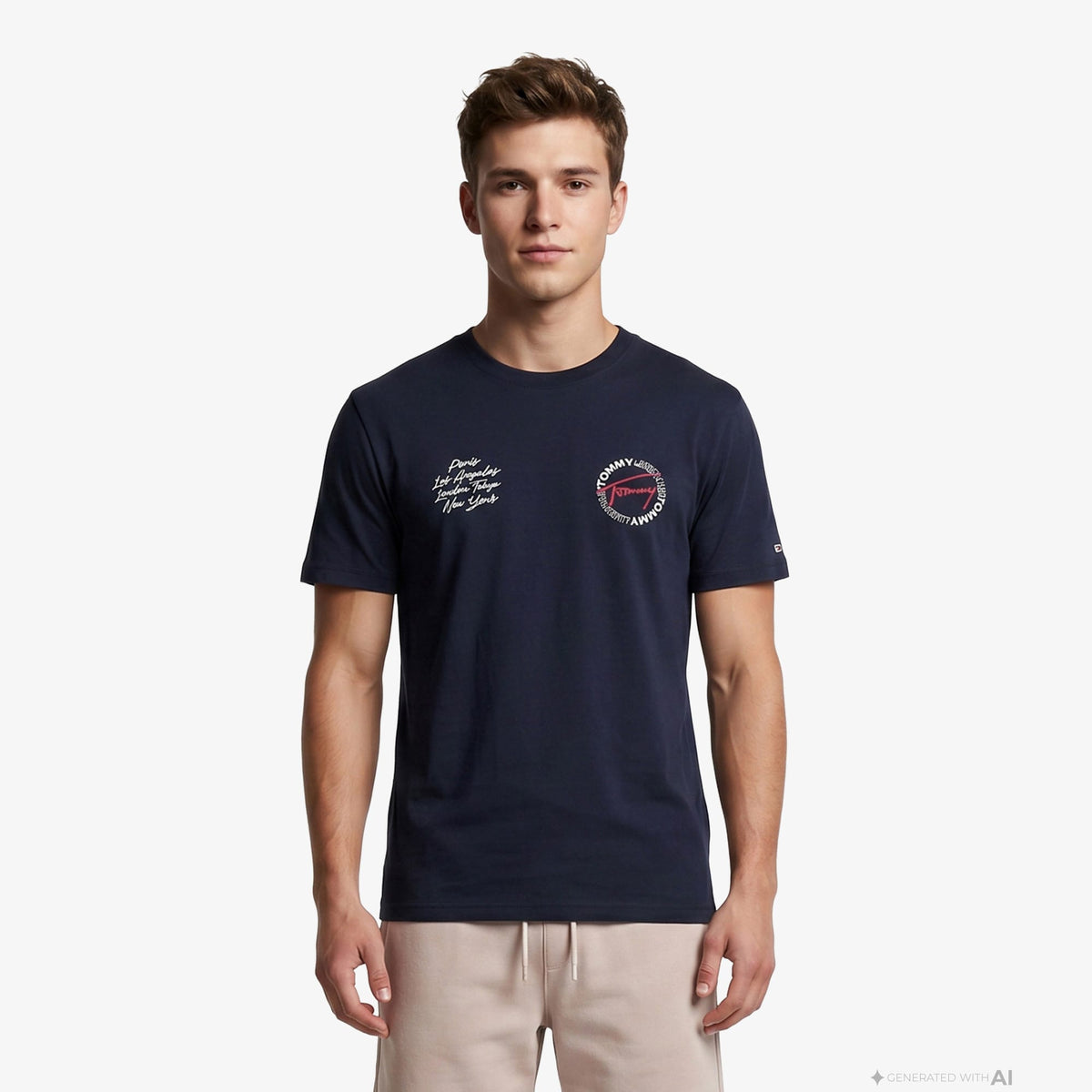 Tommy Hilfiger Signature Erkek Lacivert T-shirt
