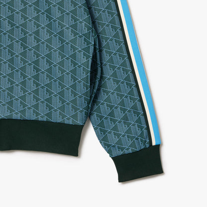 Lacoste Regular Fit Fermuarlı Monogram Erkek Yeşil Sweatshirt