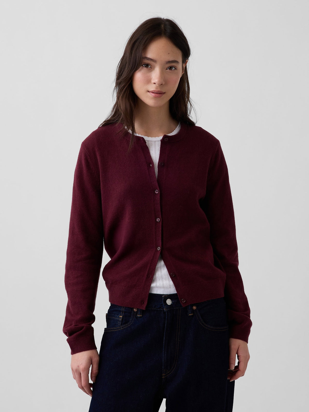 Bordo Cashsoft Crop Hırka