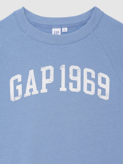 Açık Mavi Relaxed Fransız Havlu Kumaş Grafik Baskılı T-shirt