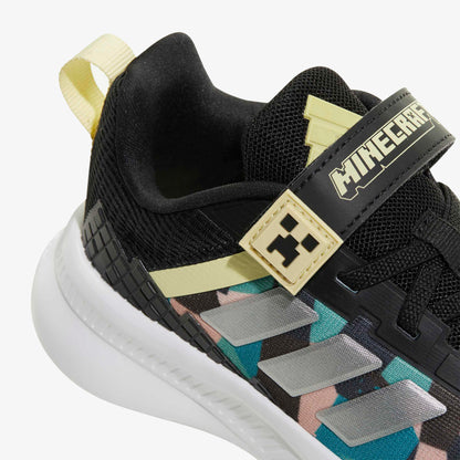 Adidas Minecraft Fortarun Elastic Lace Çocuk Siyah Koşu Ayakkabısı