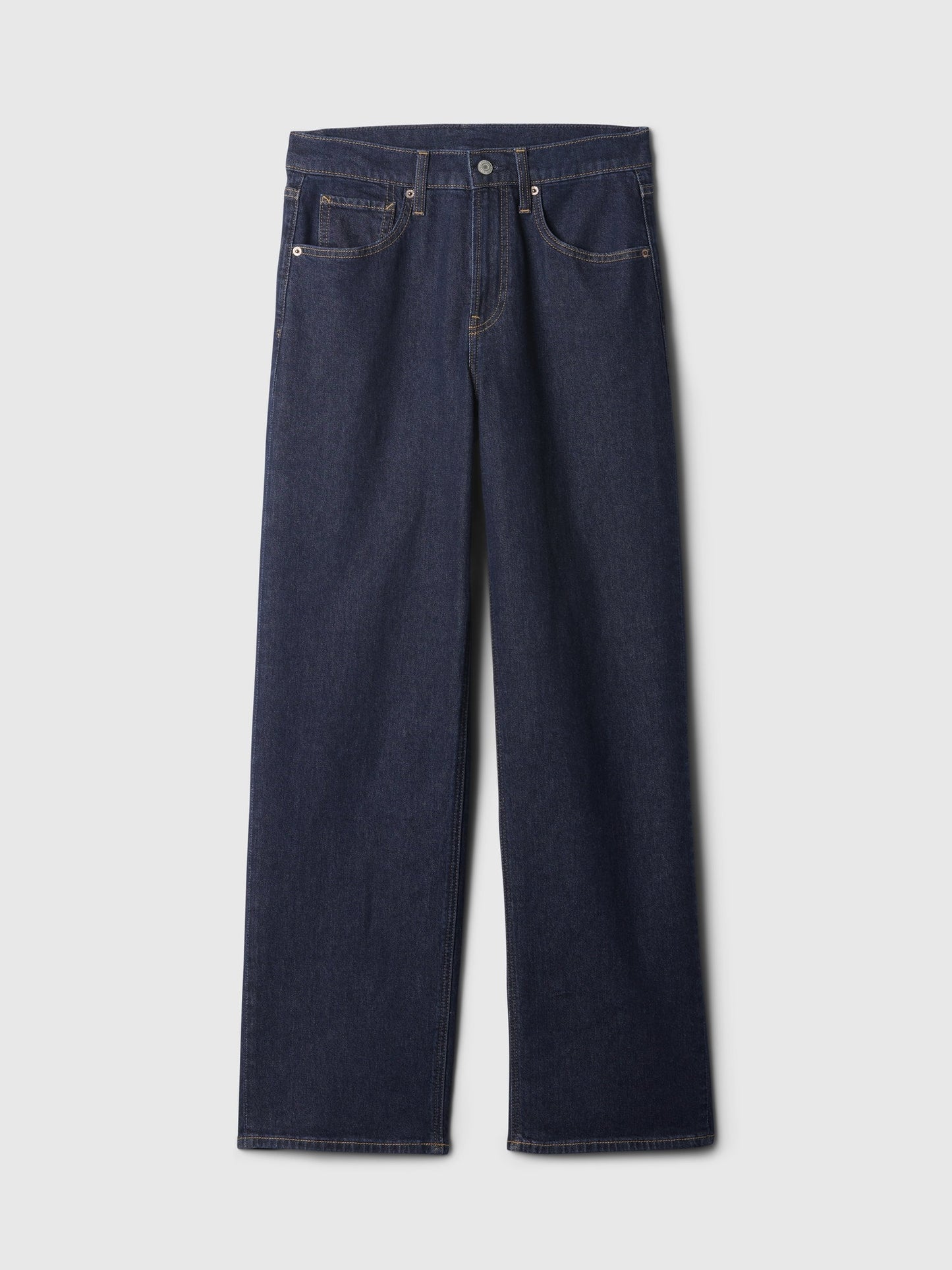 Koyu Mavi Mid Rise '90s Loose Jean Pantolon