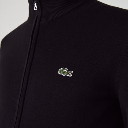 Lacoste Erkek Boğazlı Yaka Fermuarlı Organik Pamuk Siyah Kazak