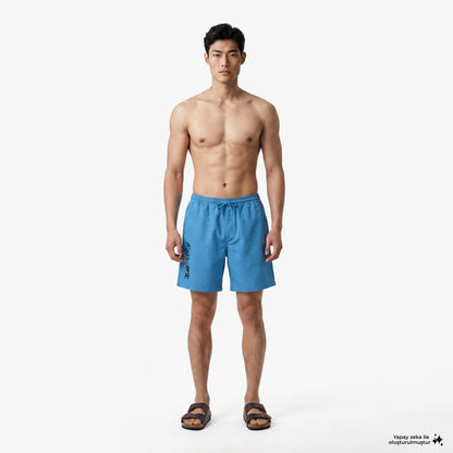 Unıted4 Regular Fit Erkek Mavi Deniz Şortu