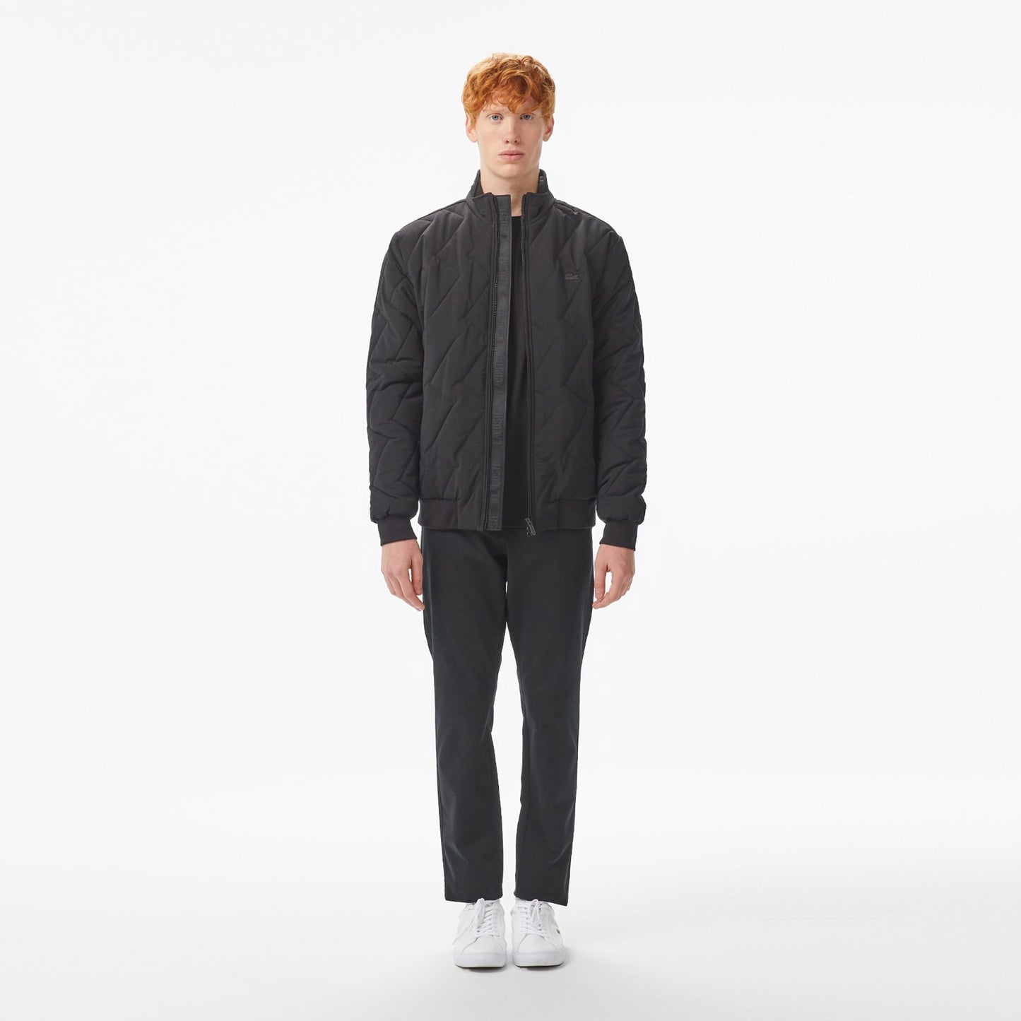 Lacoste Erkek Dik Yaka Kapitone Siyah Mont