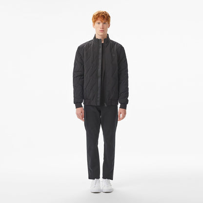 Lacoste Erkek Dik Yaka Kapitone Siyah Mont
