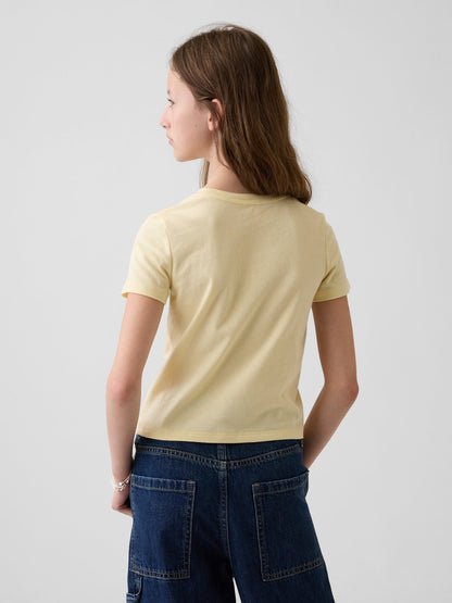 Sarı Grafik Baskılı T-shirt