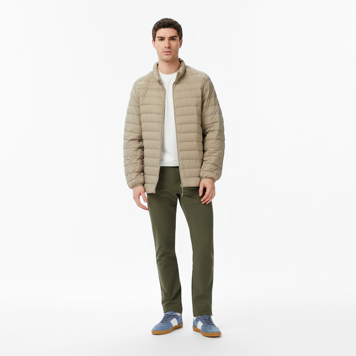 Nautica Erkek Bej Regular Fit Dik Yaka Su Itici Kaz Tüyü Mont